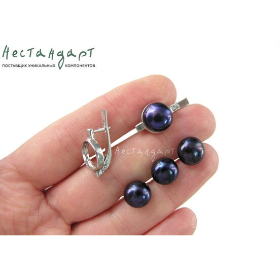 Жемчуг натуральный полусверленный Rich Black 10-10,5 мм, изображение 3