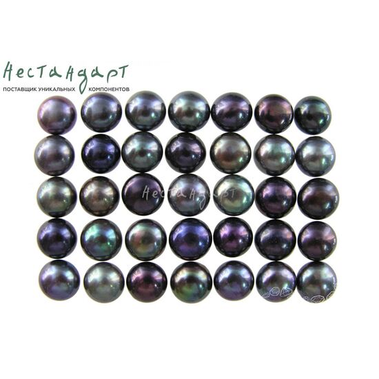 Жемчуг натуральный полусверленный Rich Black 10-10,5 мм, изображение 4