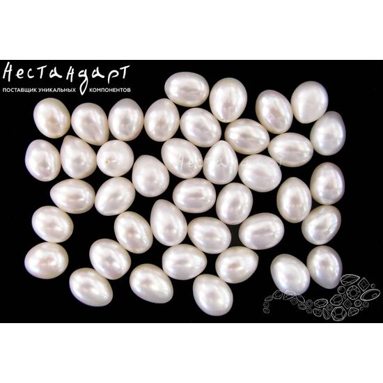 Жемчуг натуральный полусверленный Pear White 12-13 мм, изображение 3
