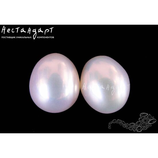 Жемчуг натуральный полусверленный Pear White 10,5-11 мм, изображение 3