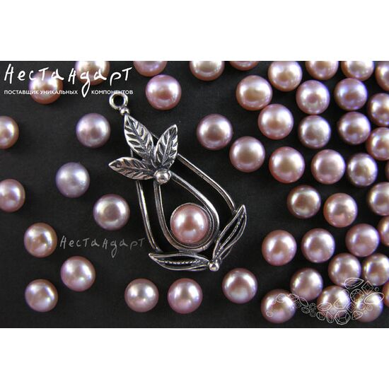 Жемчуг натуральный полусверленный Lavender Pink 6-6,5 мм, изображение 2