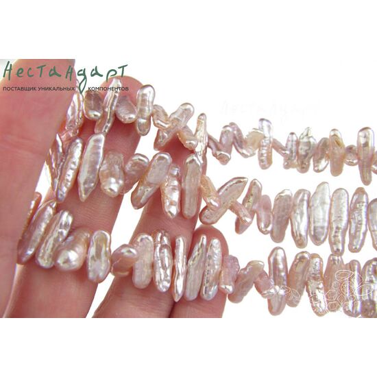 Жемчуг натуральный Biwa Lilac 15-18х4-5 мм (уп.10 шт), изображение 3