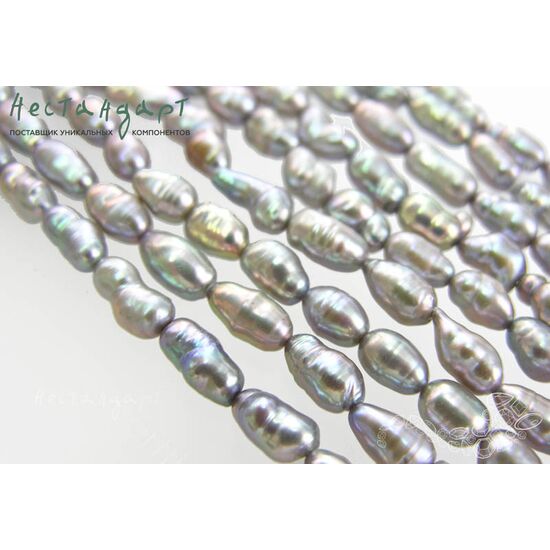 Жемчуг натуральный Peanut Aurora Borealis 8-15x5-6 мм (уп.10 шт.), изображение 2