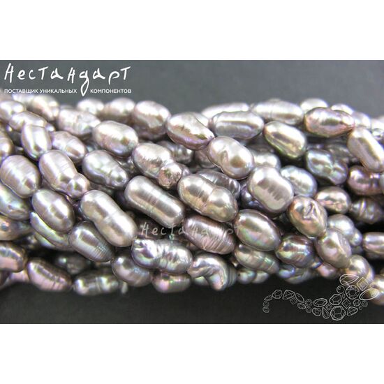 Жемчуг натуральный Peanut Aurora Borealis 8-15x5-6 мм (уп.10 шт.), изображение 3