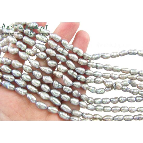 Жемчуг натуральный Peanut Aurora Borealis 8-15x5-6 мм (уп.10 шт.), изображение 4
