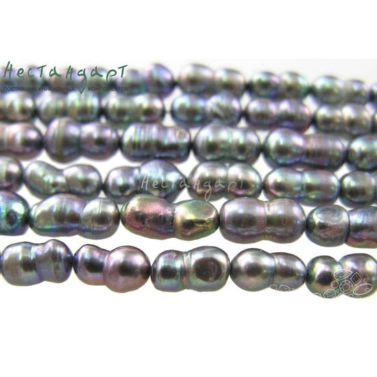 Жемчуг натуральный Peanut Peacock 10-15 мм (уп.10 шт.), изображение 4