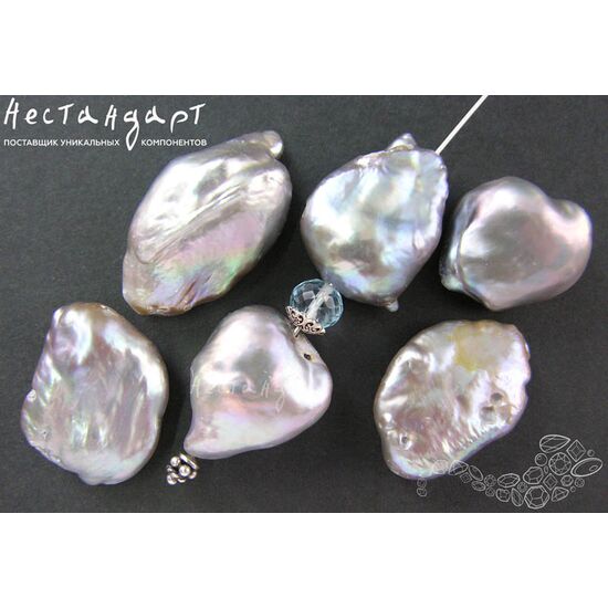 Жемчуг натуральный Marvelous Platinum 20-28х16-18 мм, изображение 2