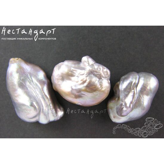 Жемчуг натуральный Marvelous Platinum 20-28х16-18 мм, изображение 4