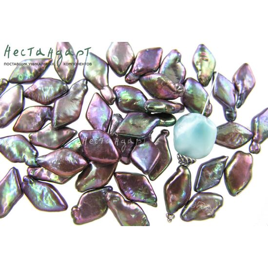 Жемчуг натуральный фантазийный Black Diamond 14-18х9-10 мм