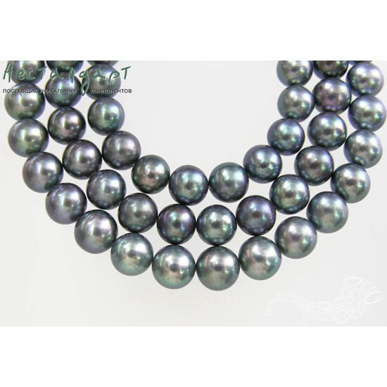 Жемчуг натуральный Thunder Gray 8,5 мм, изображение 4