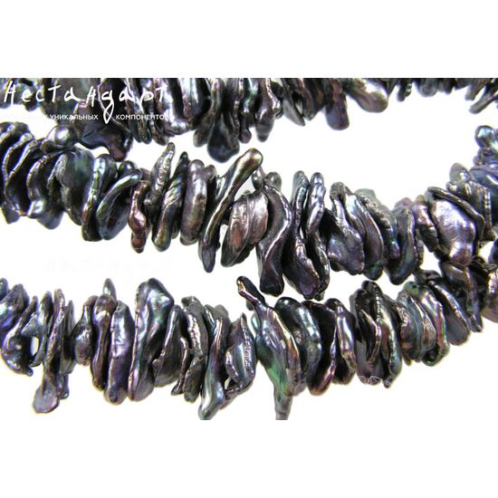 Жемчуг натуральный Keshi Black Peacock 14-25 мм (уп.10 шт)