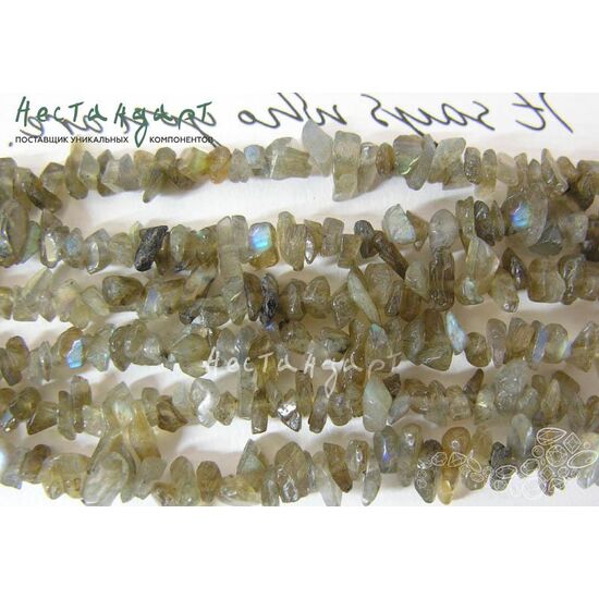 Лабрадор натуральный Галтовка 6-10 мм (нить 44 см), изображение 2