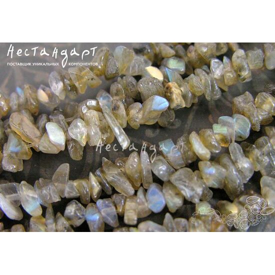 Лабрадор натуральный Галтовка 6-10 мм (нить 44 см), изображение 3