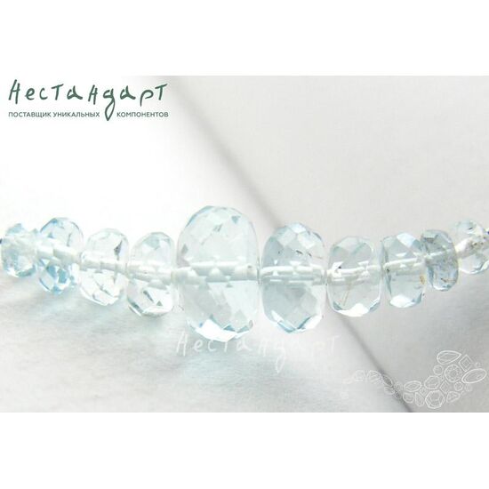Берилл-аквамарин натуральный рондель 3-7 мм (уп. 10 шт.), изображение 4