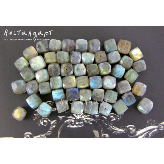 Лабрадор натуральный Cube с огранкой 9 мм