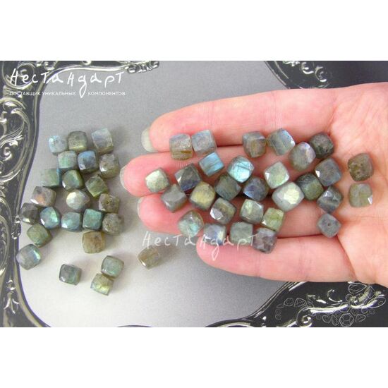 Лабрадор натуральный Cube с огранкой 9 мм, изображение 2