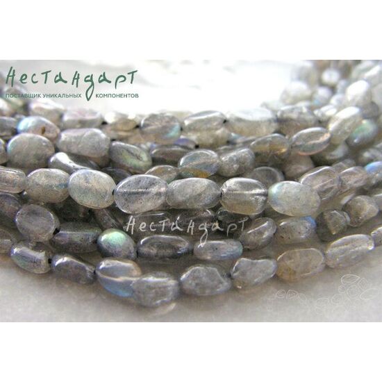 Лабрадор натуральный Nuggets Oval 8х5х3 (нить 15 см), изображение 2