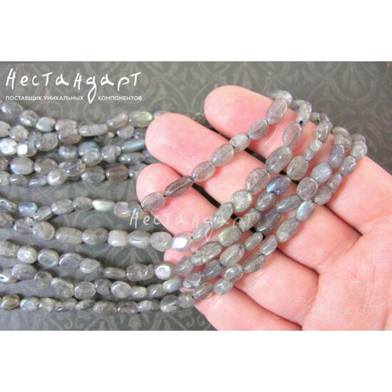 Лабрадор натуральный Nuggets Oval 8х5х3 (нить 15 см), изображение 3