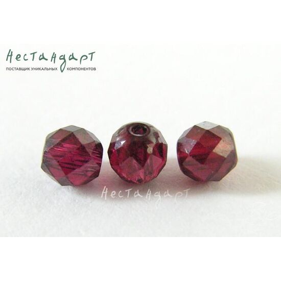 Гранат натуральный с ювелирной огранкой 4 мм (нить 10 см), изображение 2