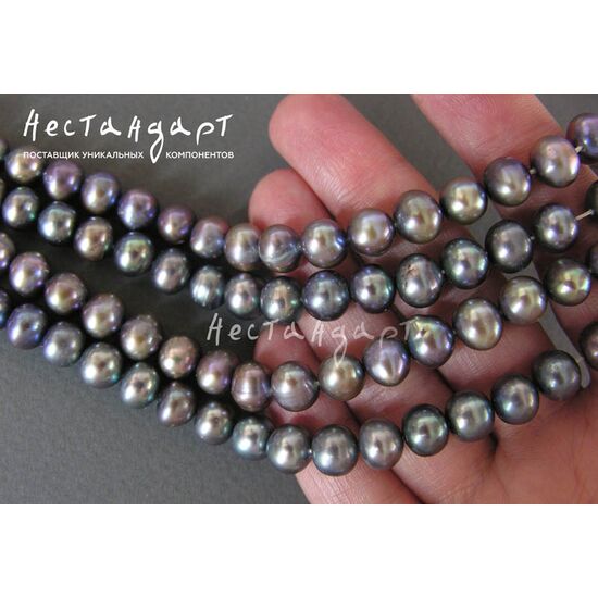 Жемчуг натуральный Aurora Borealis 8-9 мм, изображение 2