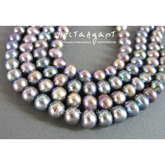 Жемчуг натуральный Aurora Borealis 8-9 мм, изображение 4
