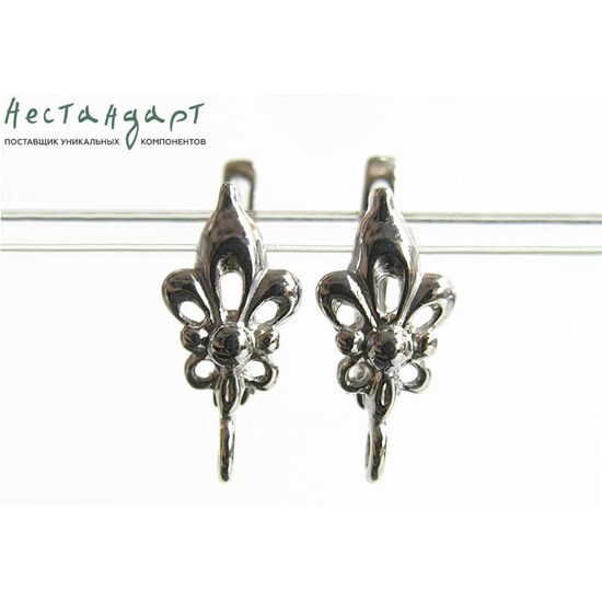 Швензы Royal Lily Sterling Silver Rhodium Plated 16х8 мм (пара), изображение 3