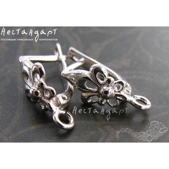 Швензы Royal Lily Sterling Silver Rhodium Plated 16х8 мм (пара), изображение 4