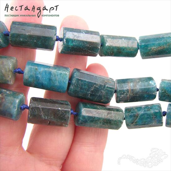 Апатит натуральный Cylinder 14х10 мм, изображение 3