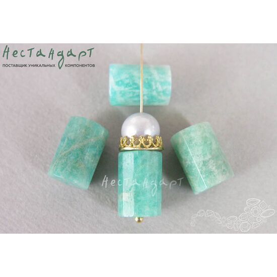 Амазонит натуральный Cylinder 14х10 мм