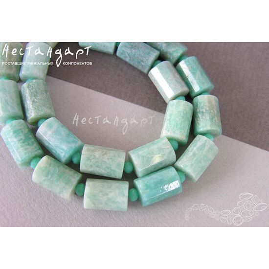 Амазонит натуральный Cylinder 14х10 мм, изображение 2