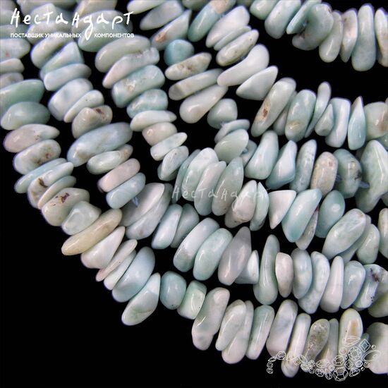 Ларимар натуральный Free Form 8-15 мм (нить 10 см), изображение 6