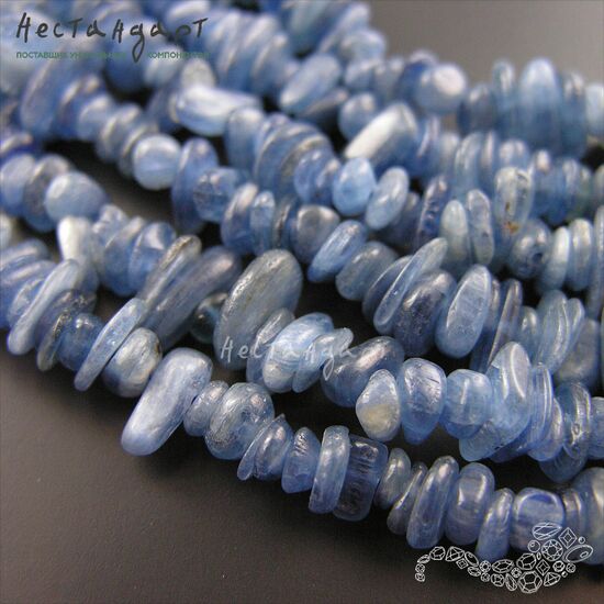 Кианит натуральный Free Form 4-11 мм (нить 10 см), изображение 3