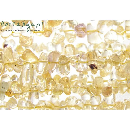 Цитрин натуральный Honeydew Drop 5-11 мм (нить 16 см), изображение 2