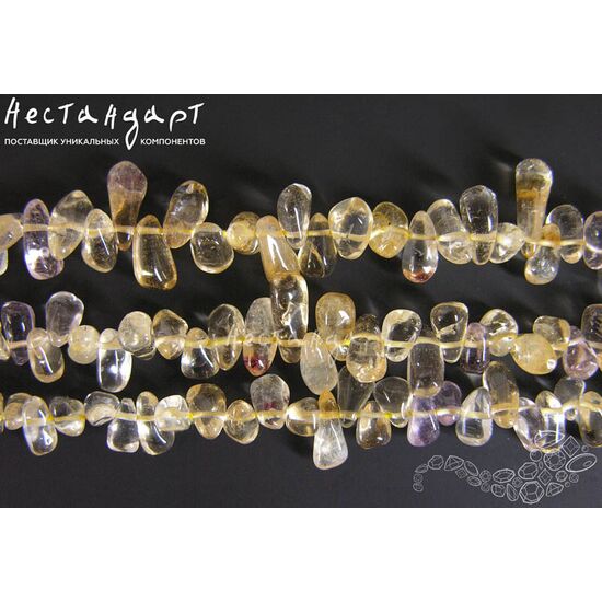 Цитрин натуральный Honeydew Drop 5-11 мм (нить 16 см), изображение 3