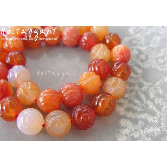 Сердолик натуральный резной Rose 12 мм, изображение 2