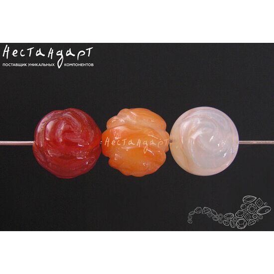 Сердолик натуральный резной Rose 12 мм, изображение 4