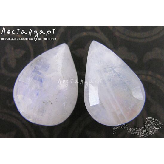 Лунный камень натуральный Drop 13х10-17х22 мм (пара), изображение 4