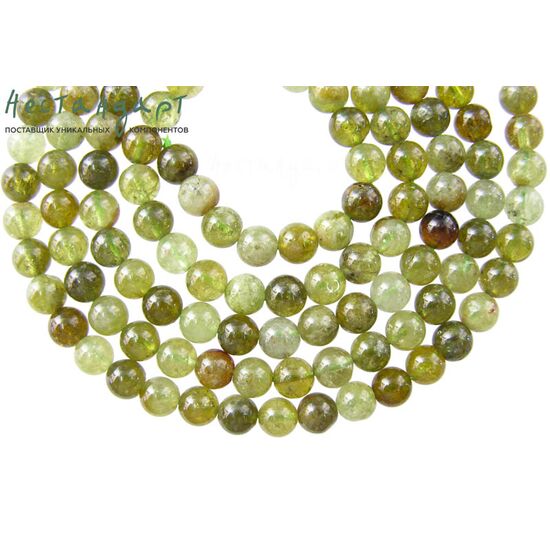 Гранат гроссуляр натуральный зеленый 8 мм, изображение 2