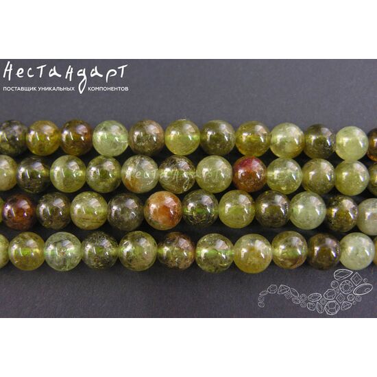 Гранат гроссуляр натуральный зеленый 8 мм, изображение 3