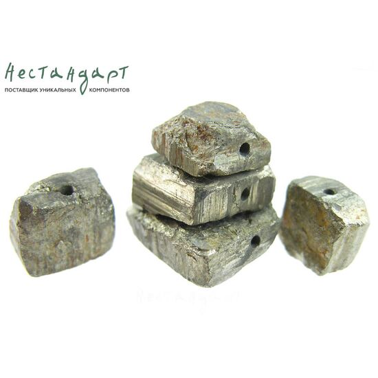 Пирит натуральный бусины грубой обработки 11-22 мм