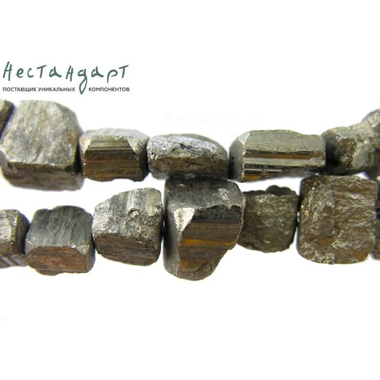 Пирит натуральный бусины грубой обработки 11-22 мм, изображение 4