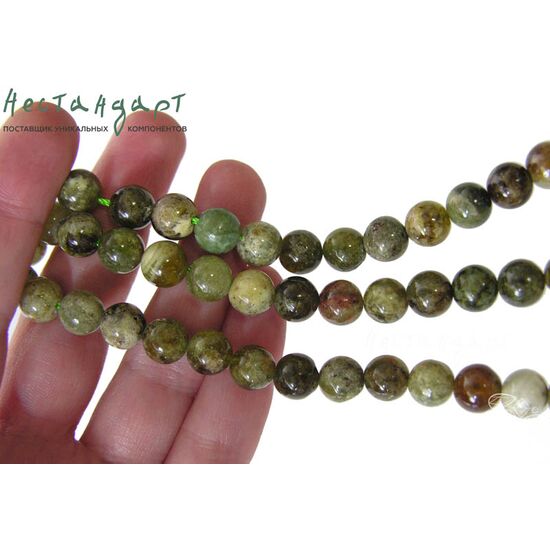 Гранат гроссуляр натуральный зеленый 10 мм, изображение 3