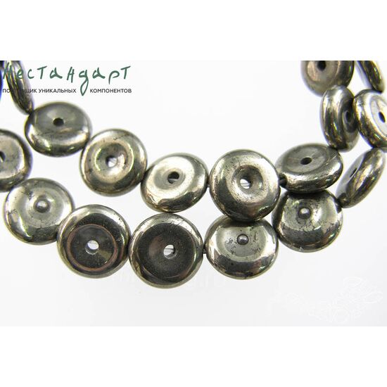 Пирит натуральный Donut 12х4 мм, изображение 3