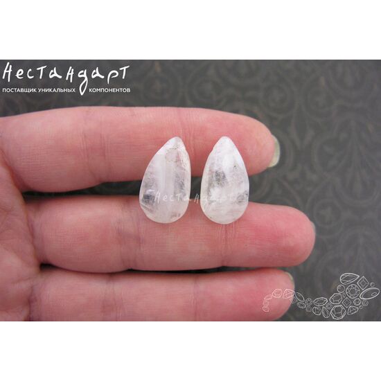 Лунный камень натуральный Drop 19х14-22х14 мм (пара), изображение 3