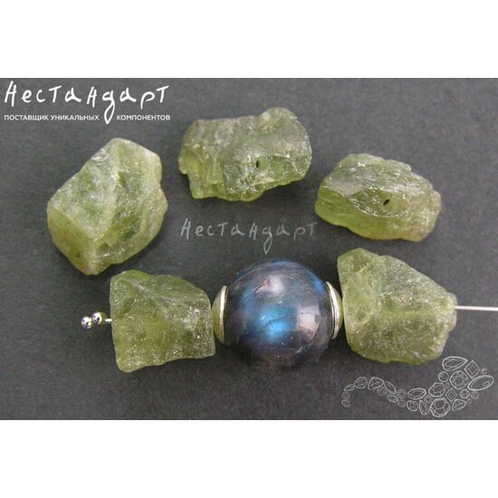 Хризолит натуральный грубой обработки 8-14 мм, изображение 3