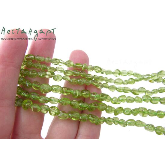 Хризолит натуральный рондель 5х3 мм (уп. 10 шт), изображение 3