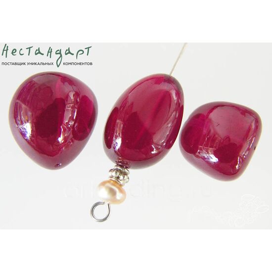 Шпинель лабораторная рубиновая Pebbles 11-16 мм, изображение 2