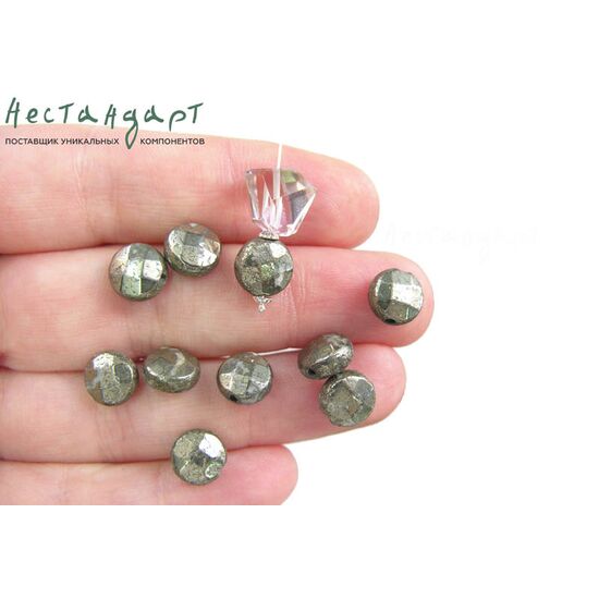 Пирит натуральный Facet Disk 8 мм, изображение 2