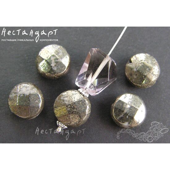 Пирит натуральный Facet Disk 8 мм, изображение 3