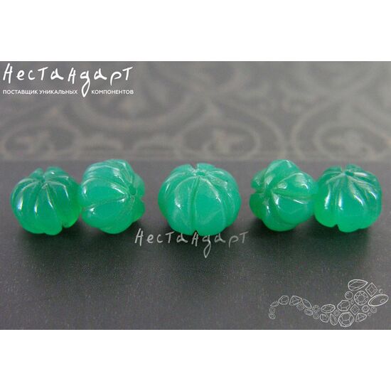 Халцедон натуральный  резная тыква 7х5-8х6 мм (комплект 5 шт.), изображение 2